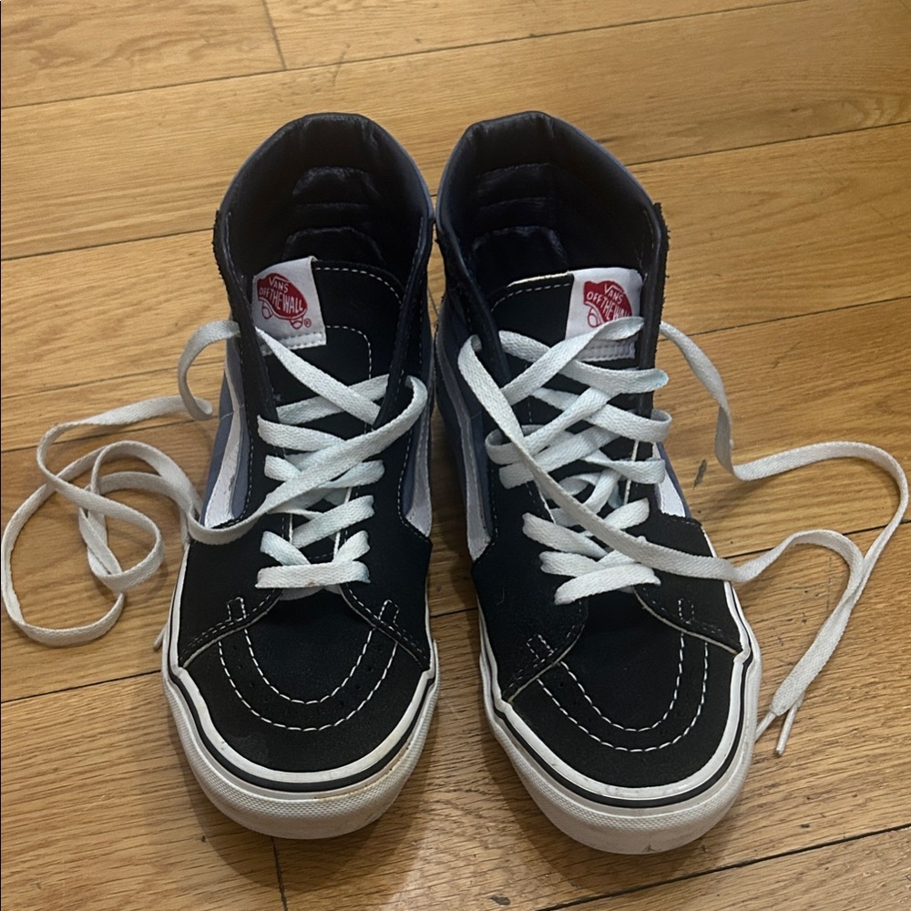 Vans Black and White High-Top Shoes